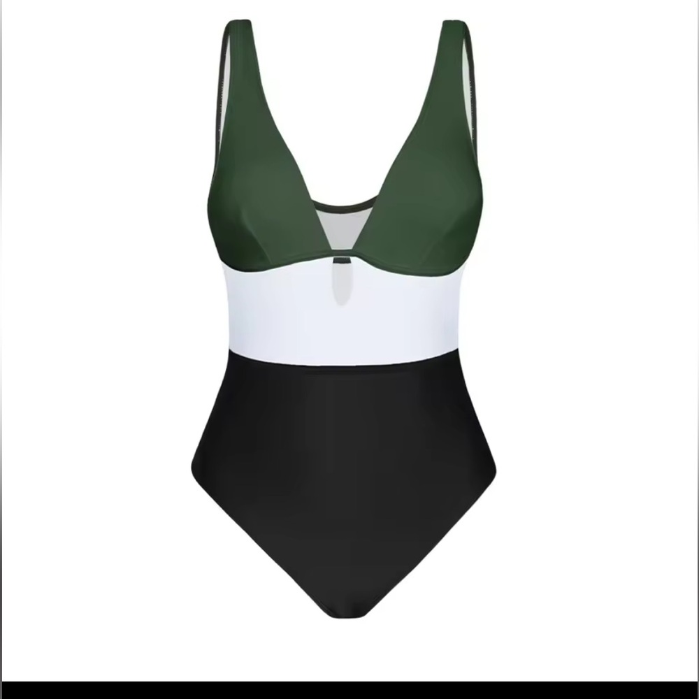 Colorblock Plunging Cutout One-Piece